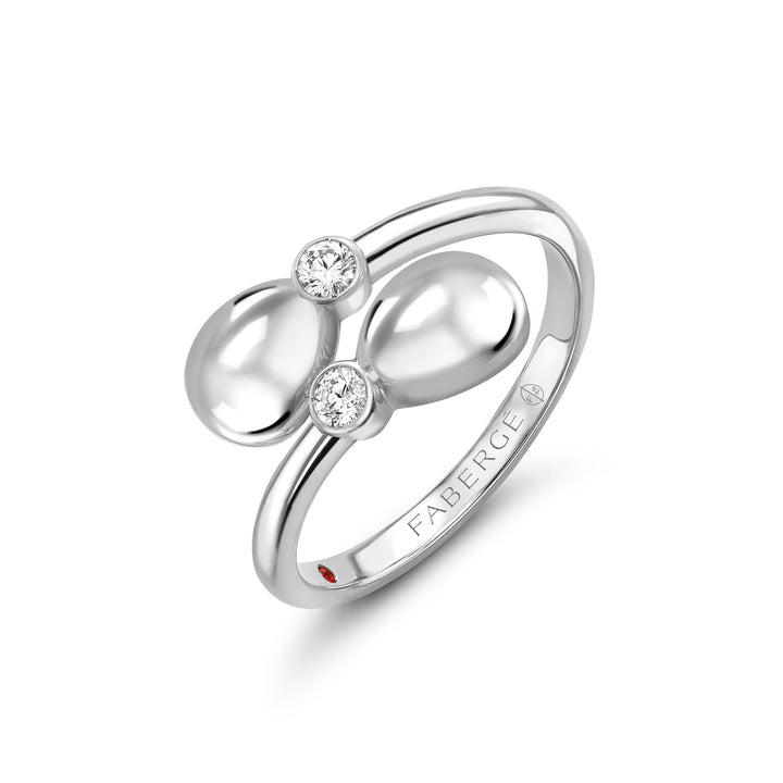 Fabergé Essence White Gold Crossover Ring - Michael Jones Jeweller