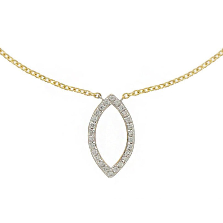 Diamond Set 18ct Yellow and White Gold Marquise Necklace