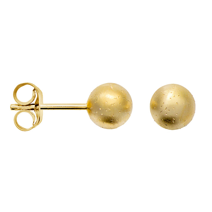 Bastian Diamond Dust Gold Plated Silver Ball Stud Earrings