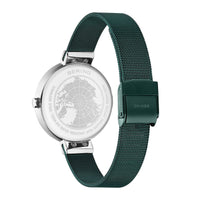 Bering Classic 34mm Polished Silver Green Watch 12034-808