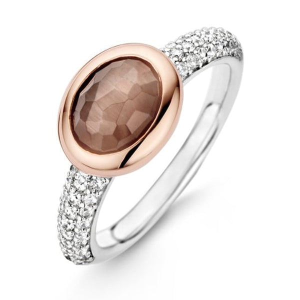 Ti Sento Brown Crystal Silver Ring - Michael Jones Jeweller