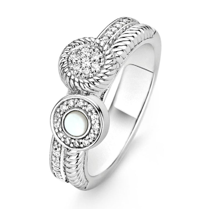 Ti Sento Mother of Pearl White and Cubic Zirconia Ring - Michael Jones Jeweller