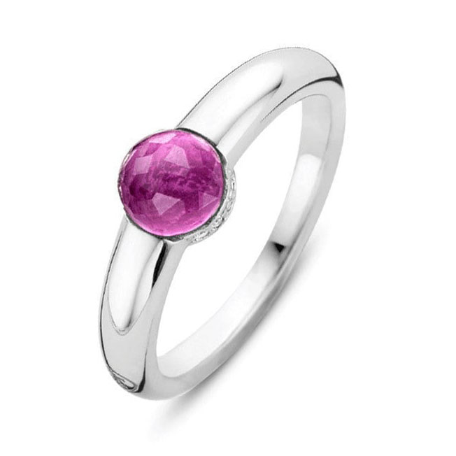 Ti Sento Pink Faceted Crystal Ring 12111ZP - Michael Jones Jeweller