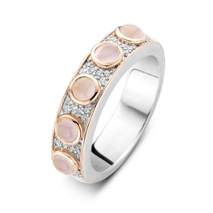 Ti Sento Soft Pink Crystal and Cubic Zirconia Ring