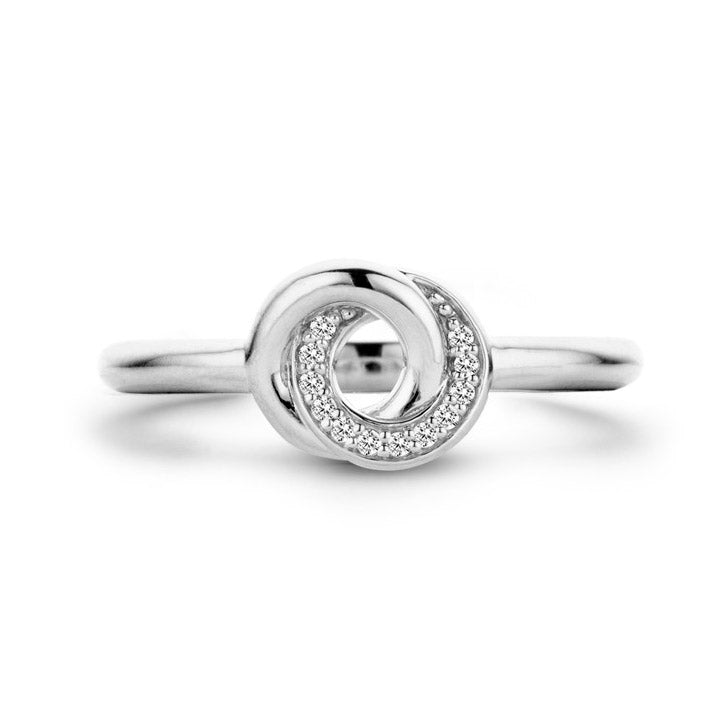 Ti Sento Cubic Zirconia Interlocking Circle Ring - Michael Jones Jeweller