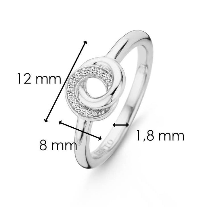 Ti Sento Cubic Zirconia Interlocking Circle Ring - Michael Jones Jeweller
