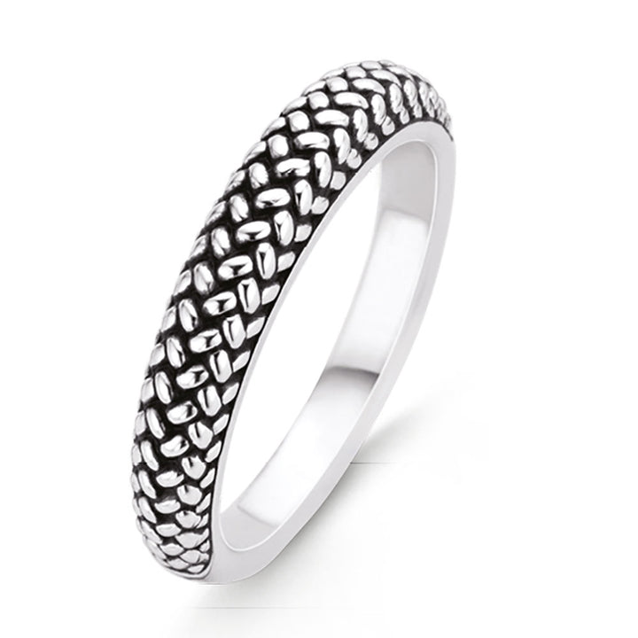 Ti Sento Braid Patterned Silver Band Ring - Michael Jones Jeweller