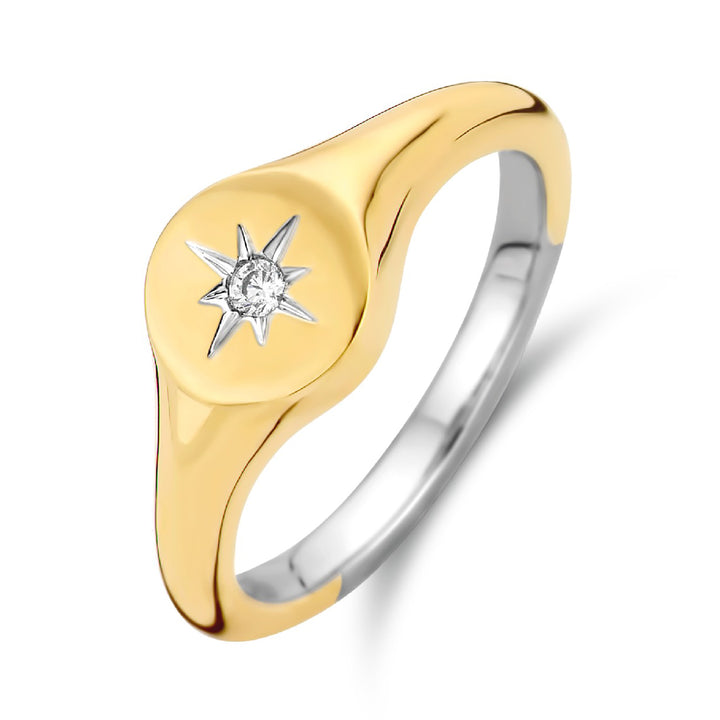 Ti Sento Cubic Zirconia Star Signet Ring
