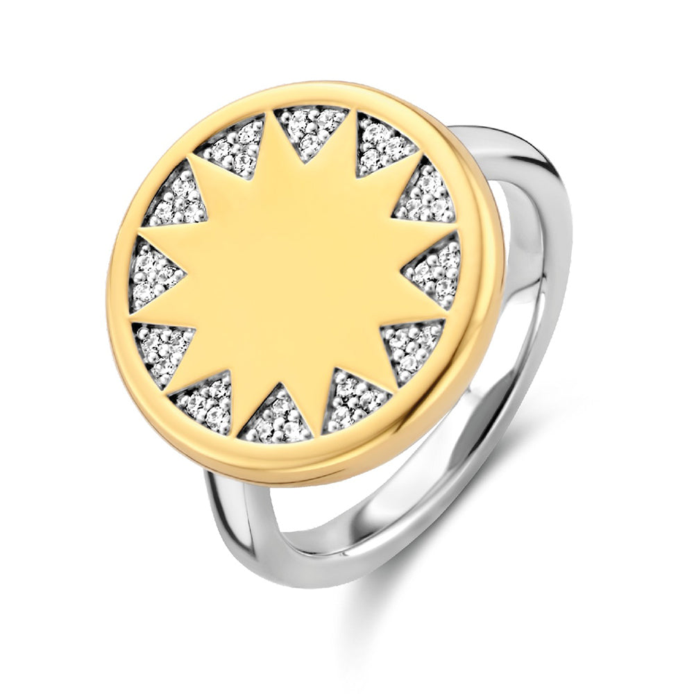 Ti Sento Cubic Zirconia Sun Disc Ring - Michael Jones Jeweller