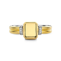 Ti Sento Yellow Gold Plated Cubic Zirconia Ring