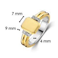 Ti Sento Yellow Gold Plated Cubic Zirconia Ring