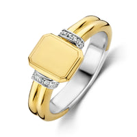 Ti Sento Yellow Gold Plated Cubic Zirconia Ring