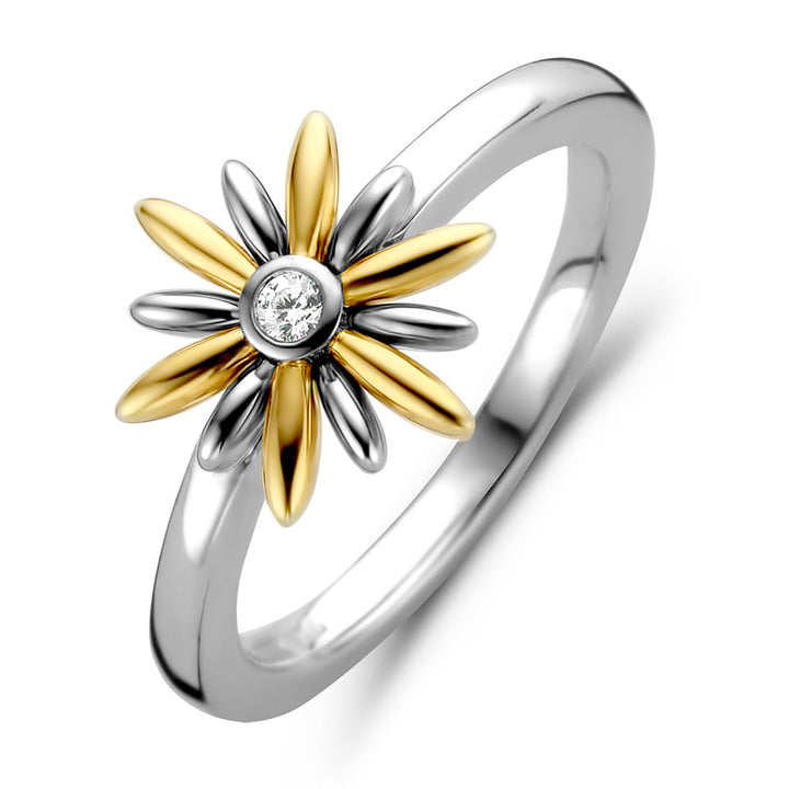 Ti Sento Yellow Gold Plated Cubic Zirconia Star Ring - Michael Jones Jeweller