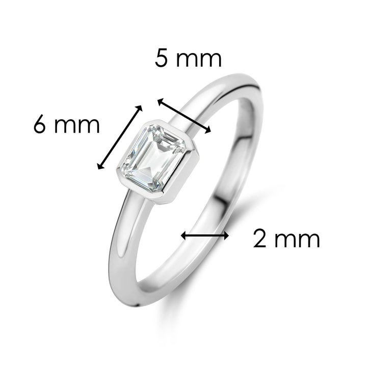 Ti Sento Octagonal Cubic Zirconia Ring