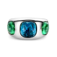 Ti Sento Dark Blue and Green Stone Ring - Michael Jones Jeweller