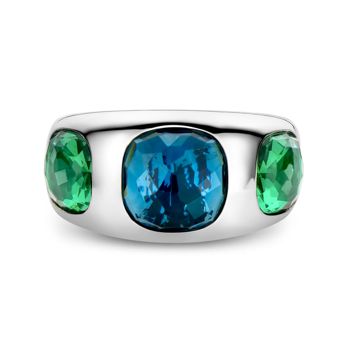 Ti Sento Dark Blue and Green Stone Ring - Michael Jones Jeweller