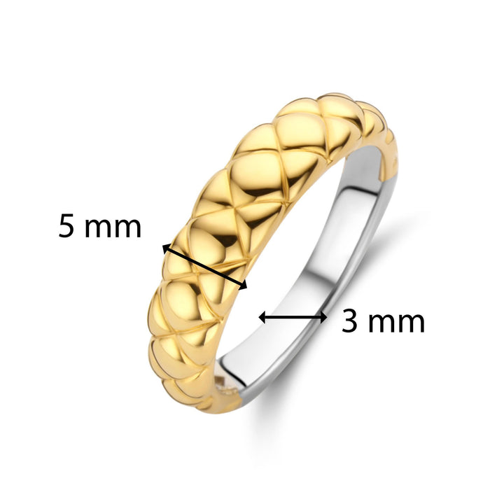 Ti Sento Yellow Gold Plated Clover Patterned Ring