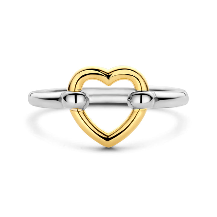 Ti Sento Yellow Gold Plated Open Heart Ring - Michael Jones Jeweller