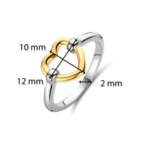 Ti Sento Yellow Gold Plated Open Heart Ring - Michael Jones Jeweller