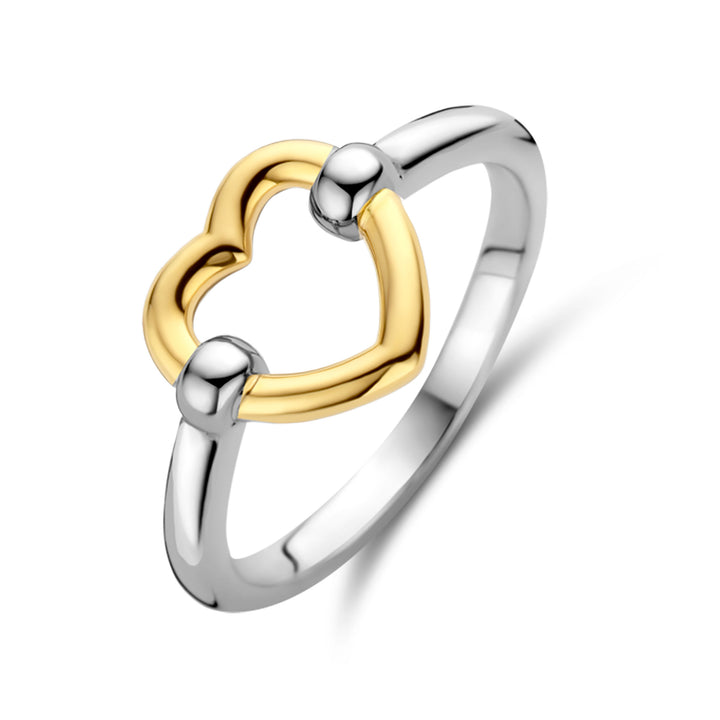 Ti Sento Yellow Gold Plated Open Heart Ring - Michael Jones Jeweller