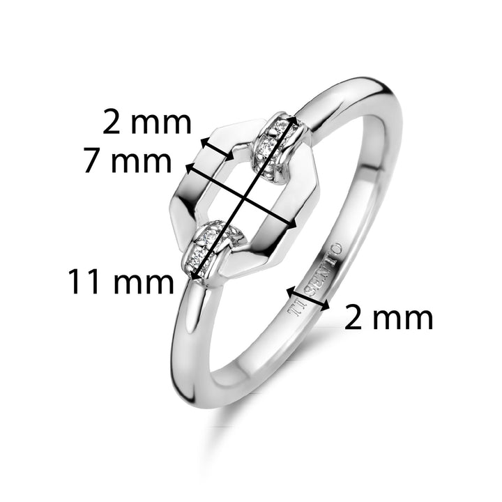 Ti Sento Cubic Zirconia Hexagonal Ring - Michael Jones Jeweller