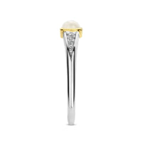 Ti Sento Yellow Gold Plated Cubic Zirconia Mother of Pearl White Ring - Michael Jones Jeweller