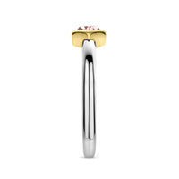 Ti Sento Yellow Gold Plated Nude Pink Hexagonal Ring - Michael Jones Jeweller
