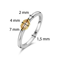 Ti Sento Yellow Gold Plated Nude Pink Small Hexagonal Ring