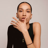 Ti Sento Yellow Gold Plated Pearl White Malachite Green and Amethyst Purple Star Motif Hexagonal Ring - Michael Jones Jeweller