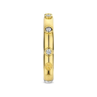 Ti Sento Yellow Gold Plated Cubic Zirconia Ring
