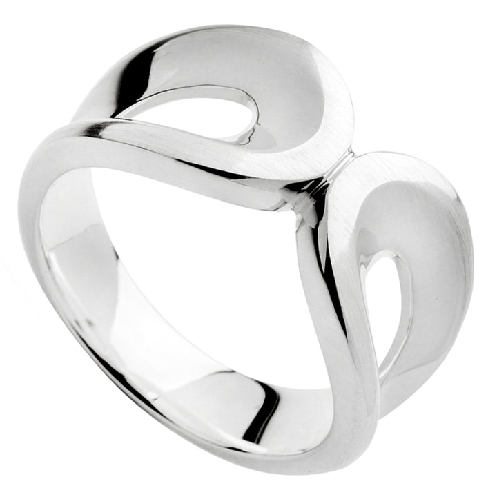 Bastian Satin Polished Silver Ring