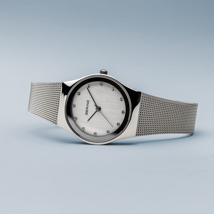 Bering 27mm Crystal Steel Mesh Quarts Watch 12927-000 - Michael Jones Jeweller