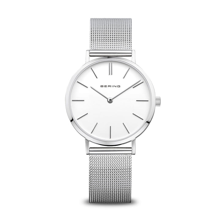 Bering Classic Polished Silver-Tone 34mm Watch 14134-004