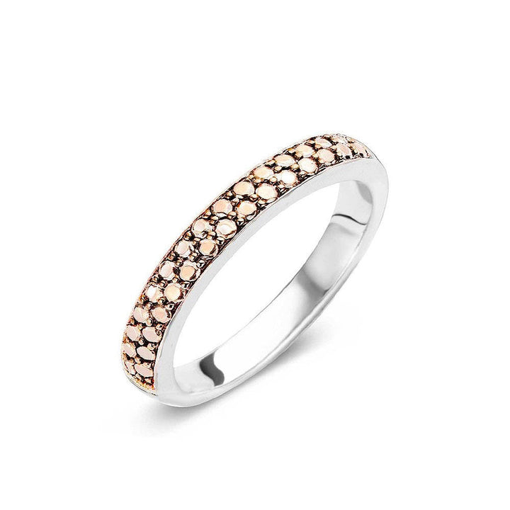 Ti Sento Rose Gold Plated Textured Ring