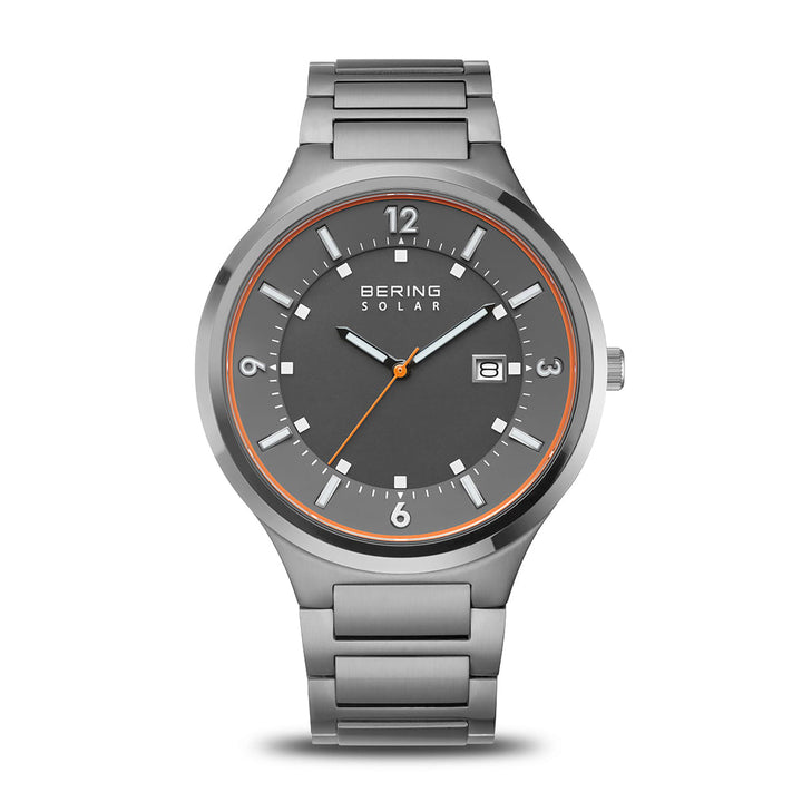 Bering Solar Polished Grey Quartz Watch 14442-777