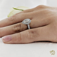 Skye Pear Halo 0.50ct Diamond Platinum Ring
