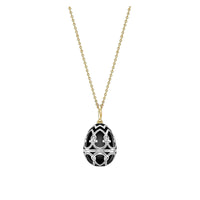 Fabergé Heritage White and Yellow Gold Black Enamel Penguin Surprise Locket