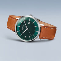 Bering 39mm Teal Steel Solar Watch 15439-508