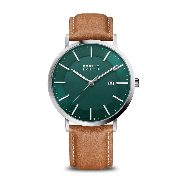 Bering 39mm Teal Steel Solar Watch 15439-508 - Michael Jones Jeweller