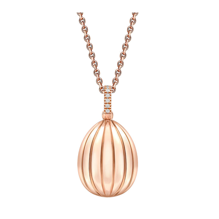 Fabergé Colours of Love 18ct Rose Gold Diamond and Ruby '180' Egg Pendant