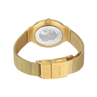 Bering 34mm Ultra Slim Brushed Gold Quartz Watch 18434-336