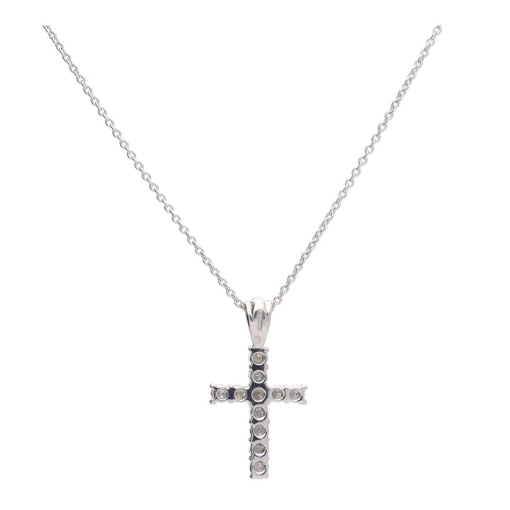 Diamond 18ct White Gold Cross Pendant - Michael Jones Jeweller
