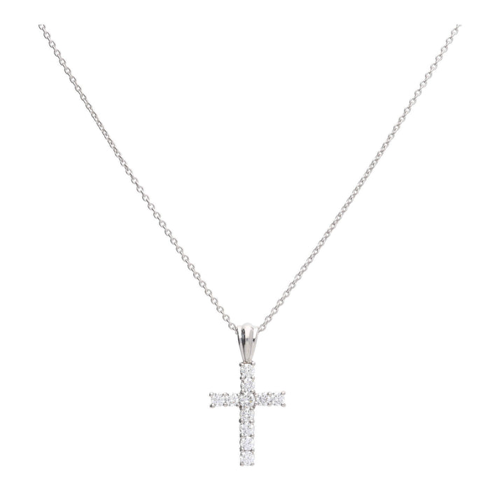 Diamond 18ct White Gold Cross Pendant - Michael Jones Jeweller