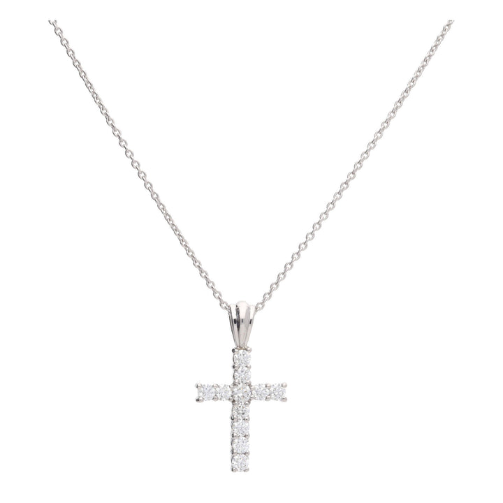 Diamond 18ct White Gold Cross Pendant - Michael Jones Jeweller