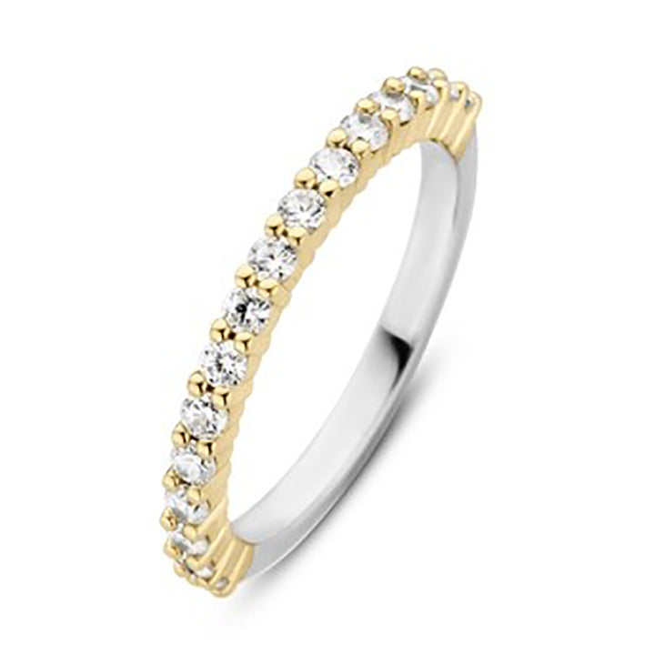 Ti Sento Yellow Gold Plated Cubic Zirconia Half Eternity Ring - Michael Jones Jeweller