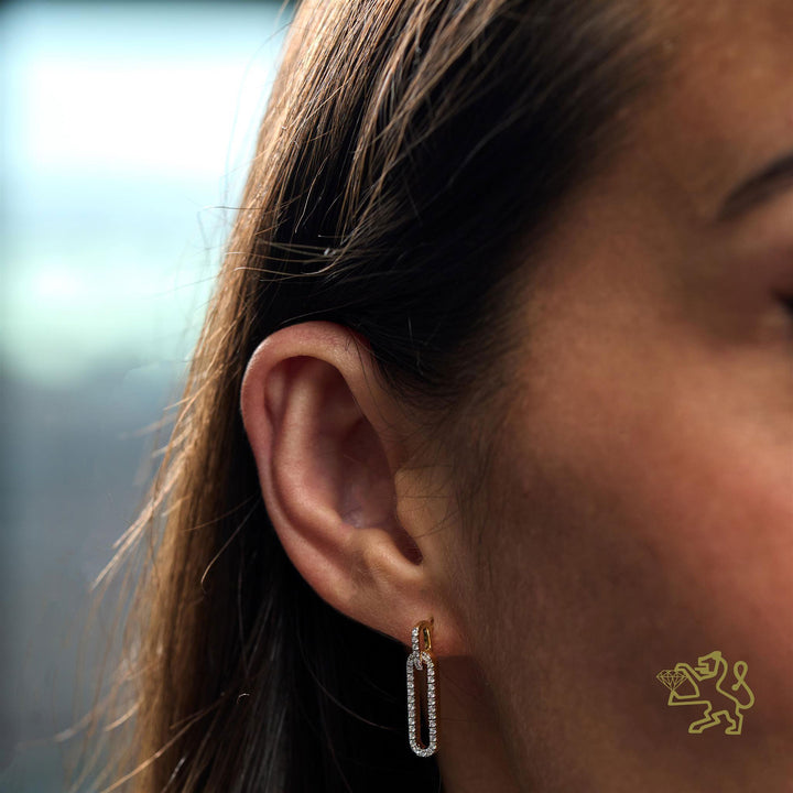 Love Links 0.23ct Diamond Yellow Gold Open Link Drop Earrings - Michael Jones Jeweller