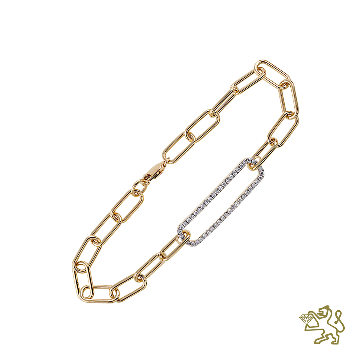 Love Links 0.50ct Diamond Yellow Gold Oval Linked Bracelet - Michael Jones Jeweller