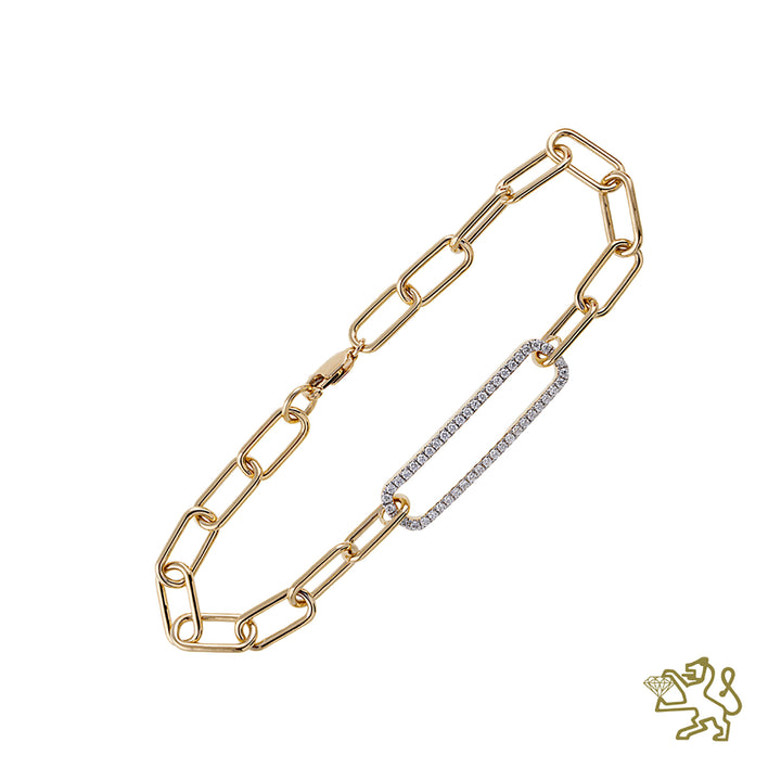 Love Links 0.50ct Diamond Yellow Gold Oval Linked Bracelet