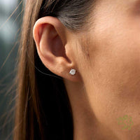 Open Tulip 0.30ct Diamond Platinum Stud Earrings - Michael Jones Jeweller