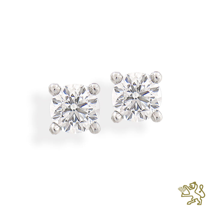 Open Tulip 0.30ct Diamond Platinum Stud Earrings - Michael Jones Jeweller